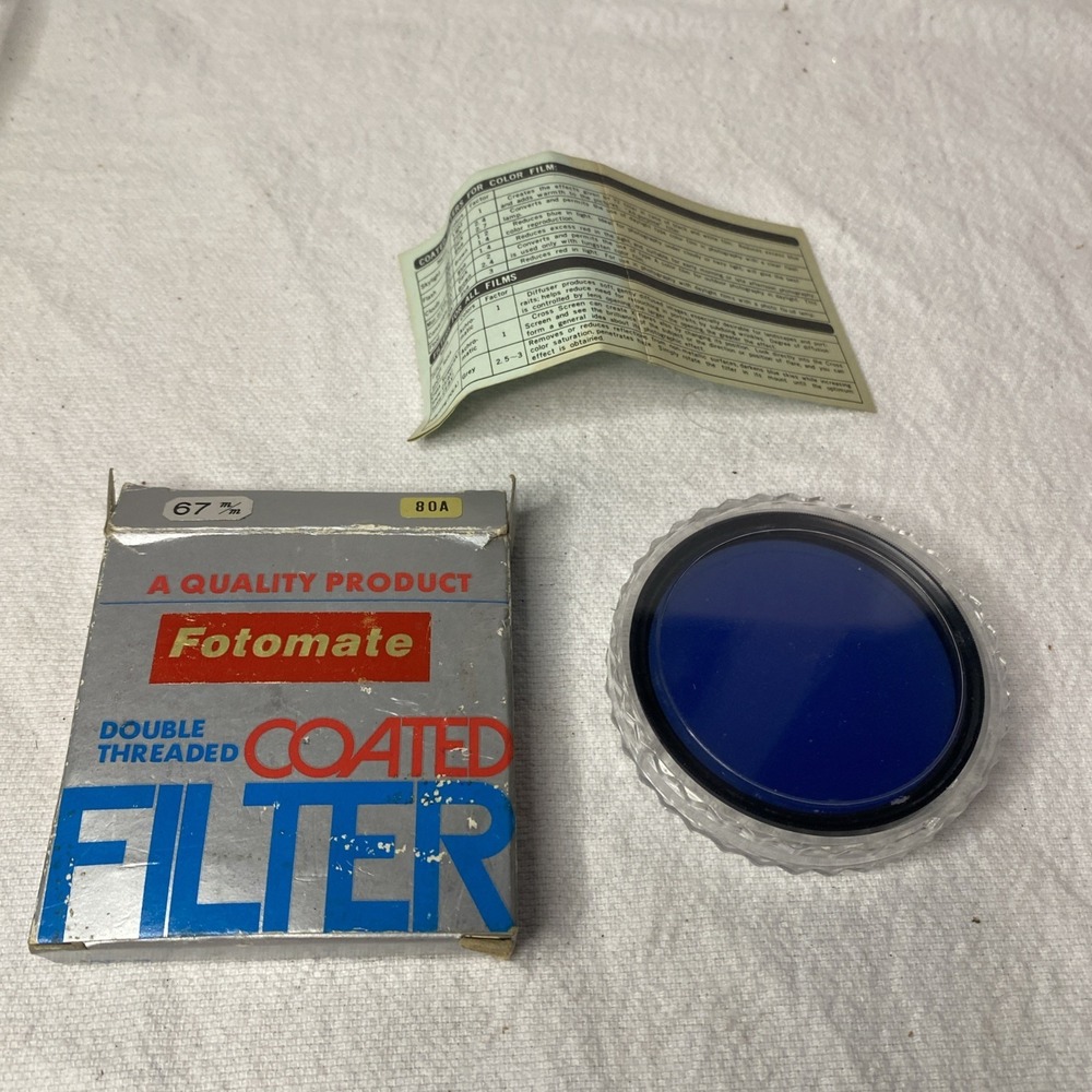 Fotomate‎ Double Threaded Coated Blue Filter 67 mm Japan With Box And Case
